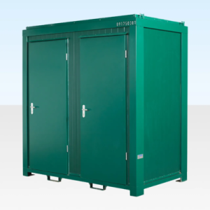 1+1 Doppeltoilette – 8 Fuß x 5 Fuß – Hauptanschluss – Grün – Sofort einsatzbereit
