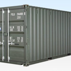 20 Fuß Seecontainer – Dunkelgrün – Neu – Corten-Stahl – Mit Doppeltür & Lockbox