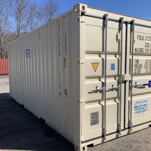 20 Fuß x 8 Fuß x 8,5 Fuß Versandcontainer – Neu | Lagercontainer in Beige – Wind- & Wasserdicht