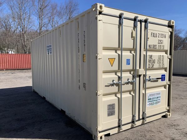 20 Fuß x 8 Fuß x 8,5 Fuß Versandcontainer – Neu | Lagercontainer in Beige – Wind- & Wasserdicht
