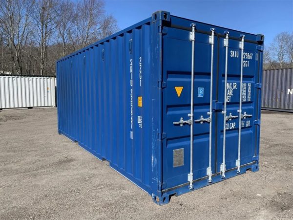 20 Fuß x 8 Fuß x 8,5 Fuß Versand-/Lagercontainer – Neu – Wind- & Wasserdicht – Blau