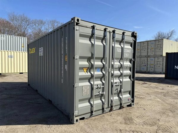 20 Fuß x 8 Fuß x 8,5 Fuß Versand-/Lagercontainer – Neu – Wind- & Wasserdicht – Grau