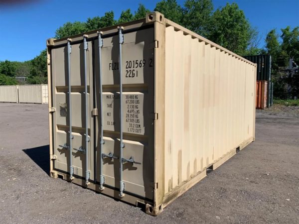 20 Fuß x 8′ x 8,5 Fuß Lagercontainer – Gebraucht – Wind- & Wasserdicht – Beige