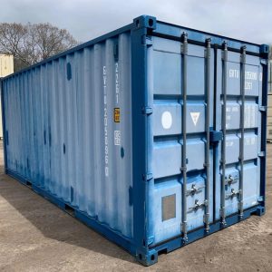 20 Fuß Seecontainer – Gebraucht – Wind- & wasserdicht – Blau – 8,5 Fuß hoch