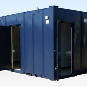 3+1 Stahl-Toilettenkabine – 16 Fuß x 9 Fuß – Mobile WC-Einheit mit Heizung und Urinalen