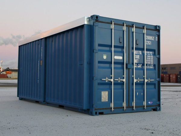 20 Fuß High Cube Container – 9 Fuß 6 Zoll hoch – Mit Schiebetür – Neu & Wind-/Wasserdicht