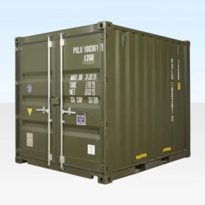 10 Fuß x 8 Fuß Versandcontainer – Grün – Neu oder gebraucht – Wind- & wasserdicht