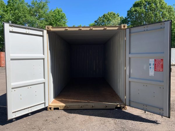 20 Fuß x 8′ x 8,5 Fuß Lagercontainer – Gebraucht – Wind- & Wasserdicht – Beige - Image 2