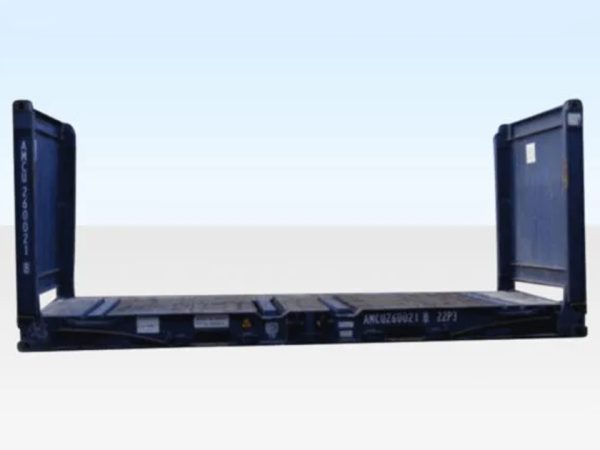 20 Fuß Flat Rack Seecontainer – Gebraucht – ohne Seitenwände