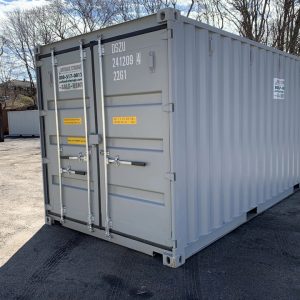 20 Fuß Seecontainer – Neu – Doppeltüren an beiden Enden – Wind- und wasserdicht – Grau – 8,5 Fuß hoch