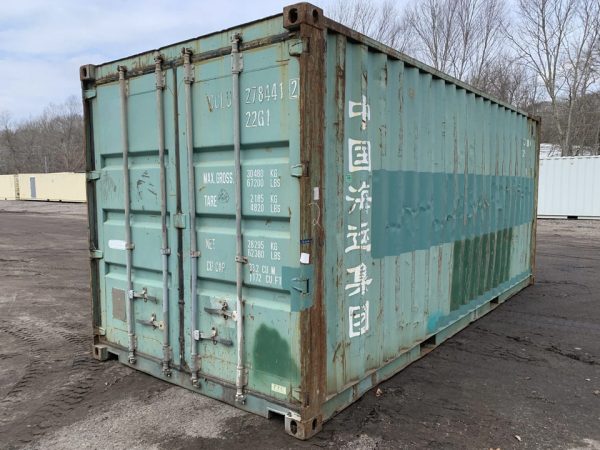 20 Fuß Seecontainer – Gebraucht – AS IS – Dichtungen lassen Licht durch – Grün – 8,5 Fuß hoch – Lager-/Transportcontainer