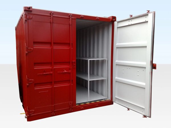 10-Fuß Gefahrstoffcontainer mit Auffangwanne (neu, One Trip) – Flacher Stahlboden, ISO-zertifiziert - Image 3