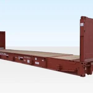 40 Fuß x 8 Fuß gebrauchter Flat-Rack-Container – ohne Seitenwände