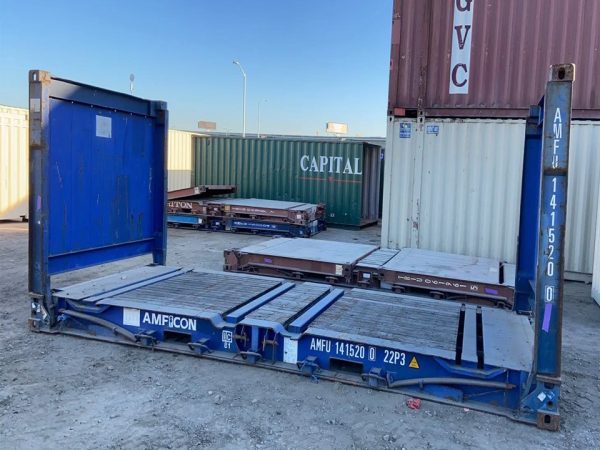 20 Fuß Flat Rack Seecontainer – Gebraucht – ohne Seitenwände - Image 2