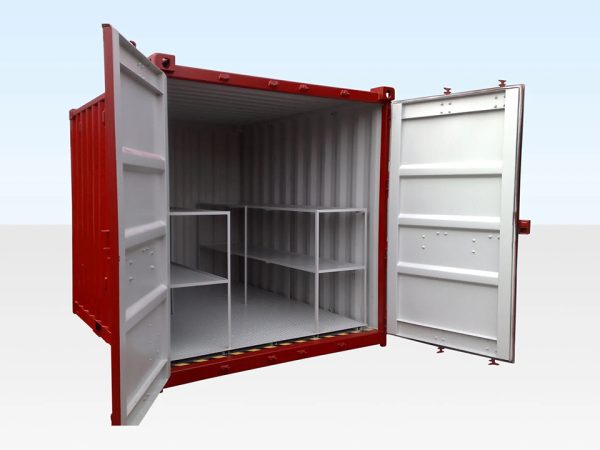 10-Fuß Gefahrstoffcontainer mit Auffangwanne (neu, One Trip) – Flacher Stahlboden, ISO-zertifiziert - Image 4