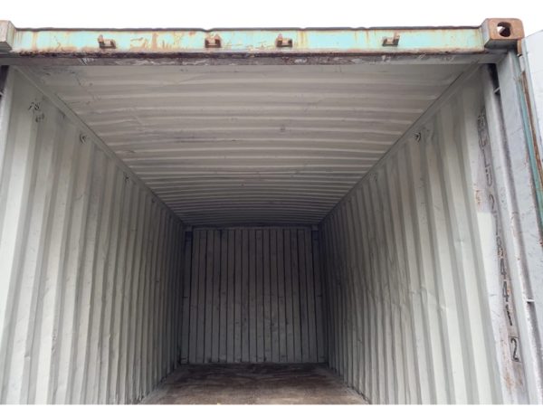 20 Fuß Seecontainer – Gebraucht – AS IS – Dichtungen lassen Licht durch – Grün – 8,5 Fuß hoch – Lager-/Transportcontainer - Image 3