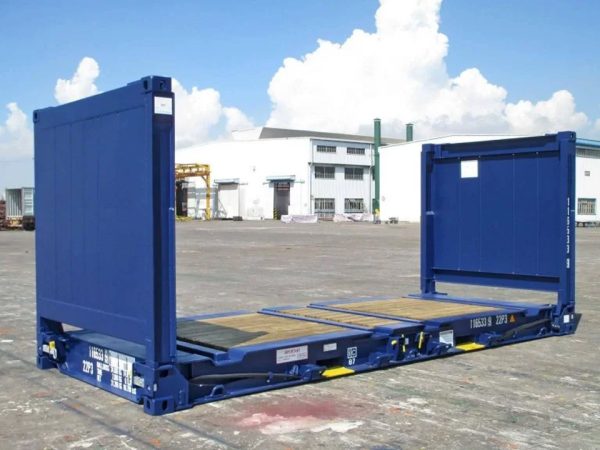20 Fuß Flat Rack Seecontainer – Gebraucht – ohne Seitenwände - Image 3